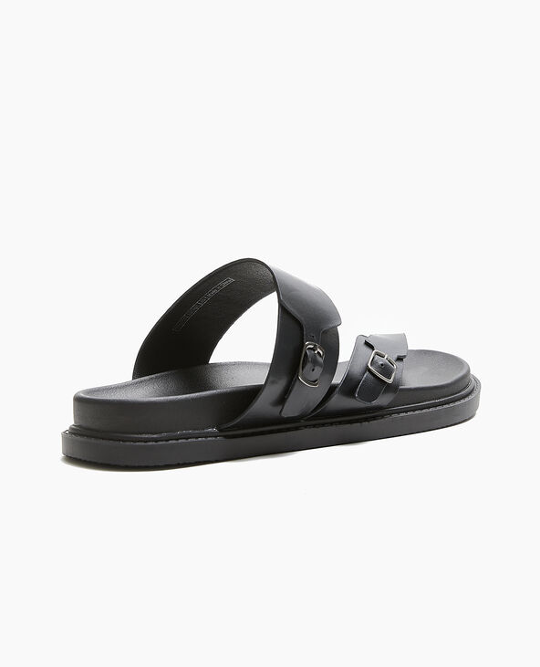 Mules plates avec brides noir - Pimkie