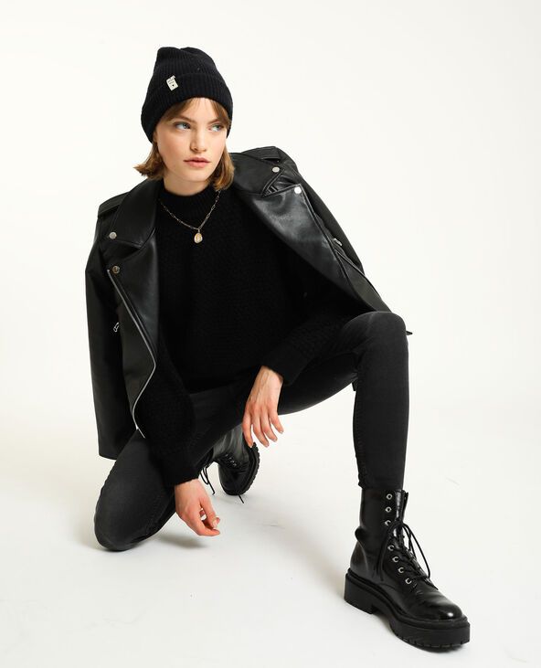 Pull maille fantaisie noir - Pimkie