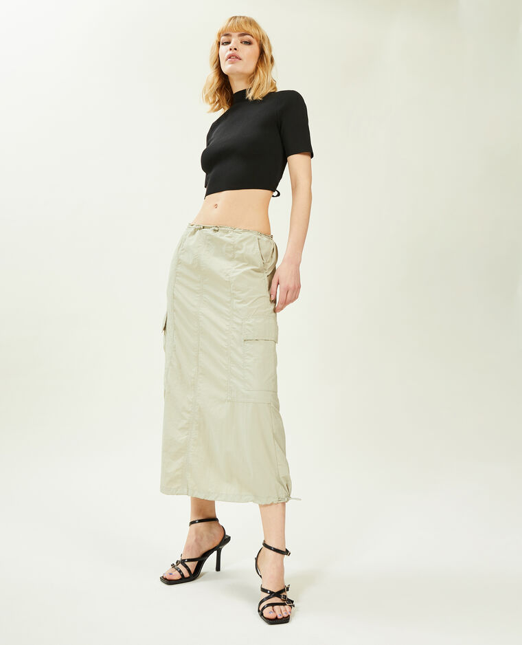 Jupe longue parachute vert de gris - Pimkie