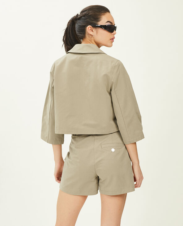 Veste courte avec pressions marron - Pimkie