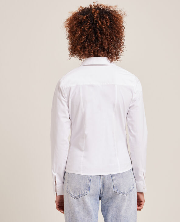 Chemise cintrée col V blanc - Pimkie