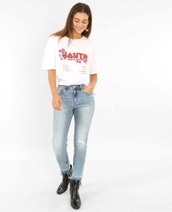 T-shirt rock blanc - Pimkie