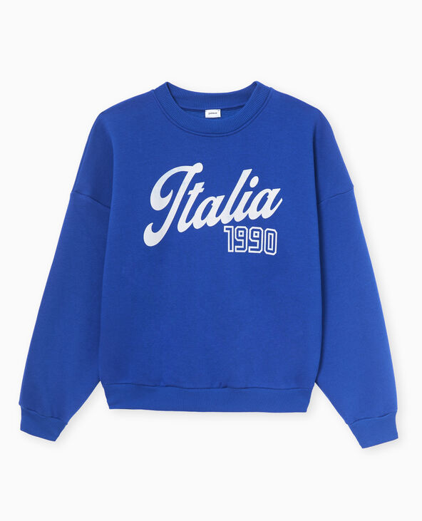 Sweat col rond avec print bleu marine - Pimkie
