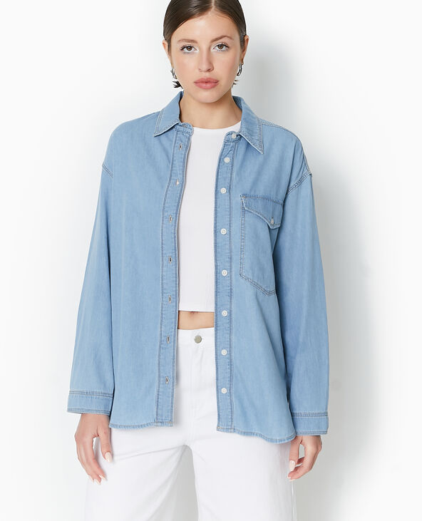 Chemise en jean fluide bleu - Pimkie
