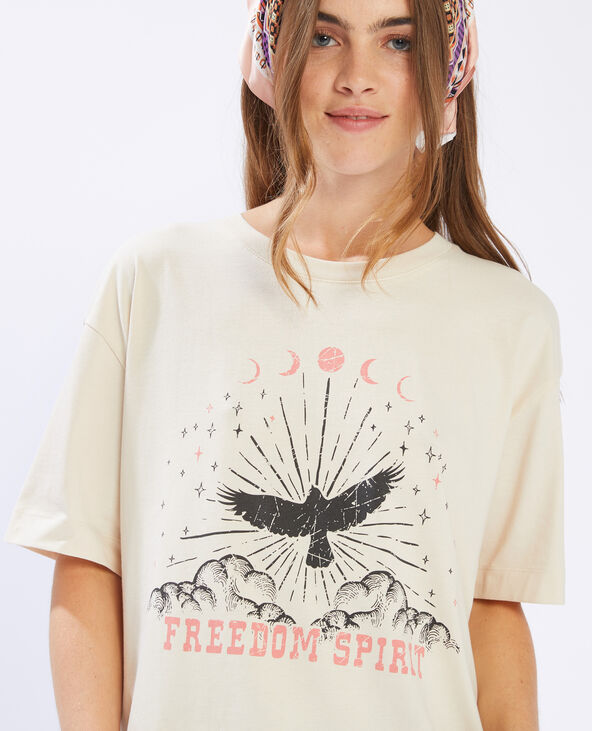 T-shirt imprimé " Freedom Spirit " beige - Pimkie