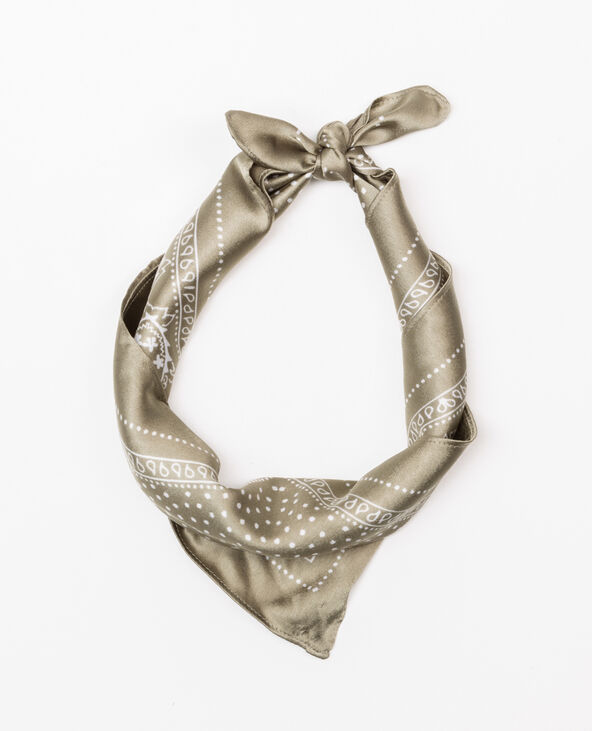 Bandana satiné vert de gris - Pimkie