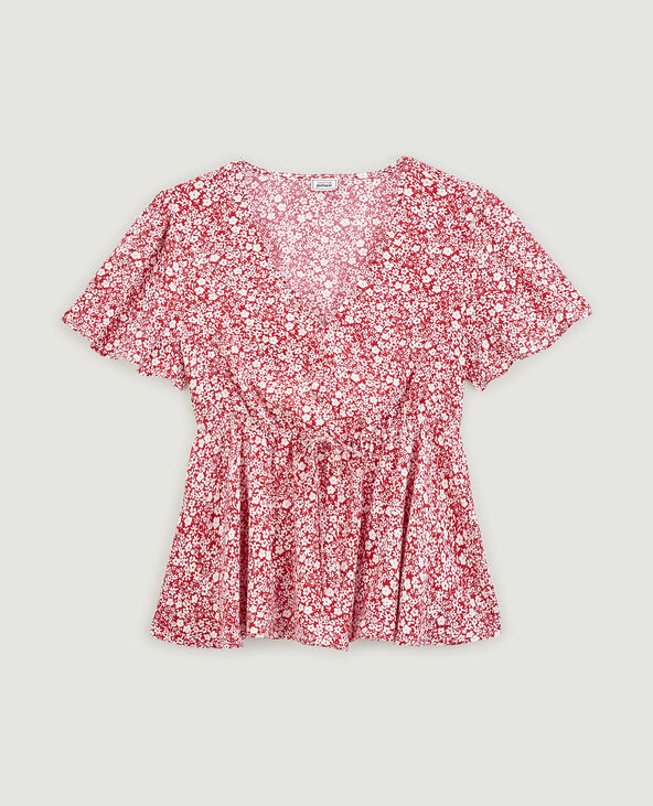 Top fluide à fleurs rouge - Pimkie