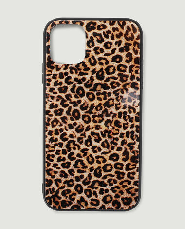 Coque iPhone en plastique rigide motif léopard marron - Pimkie