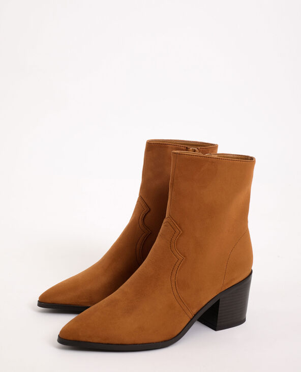 Boots western en suédine beige - Pimkie