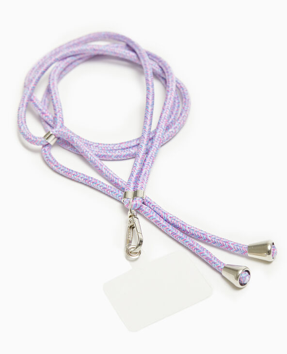Cordon pour téléphone avec mousqueton rose fuchsia - Pimkie