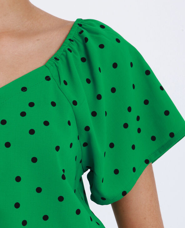 Chemisier à pois vert - Pimkie