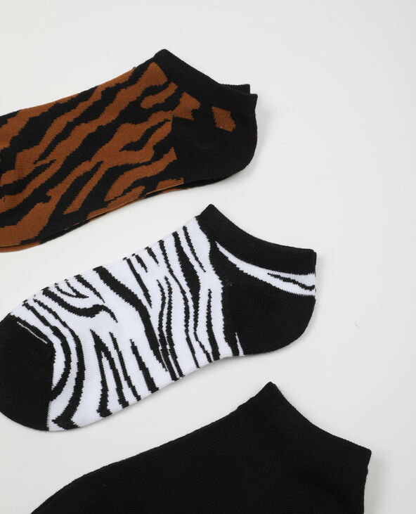 Lot de 3 paires de soquettes zèbre blanc - Pimkie