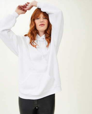 Sweat capuche oversize blanc - Pimkie