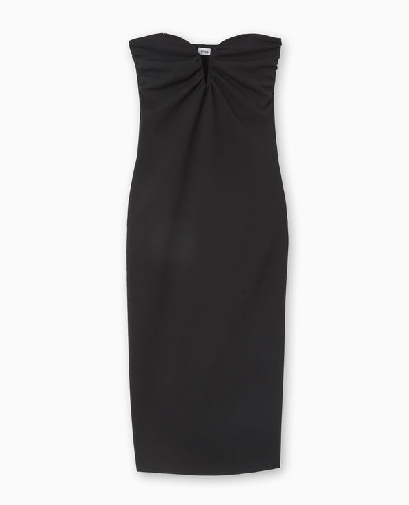 Robe longue bustier avec encolure cœur noir - Pimkie