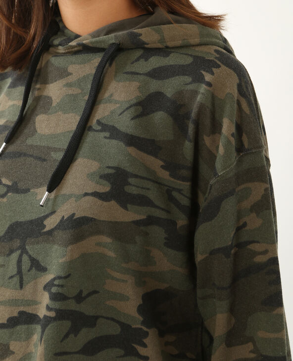 Sweat imprimé camouflage vert - Pimkie