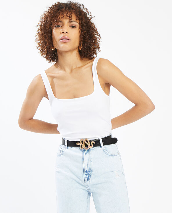 Ceinture effet croco avec serpent noir - Pimkie