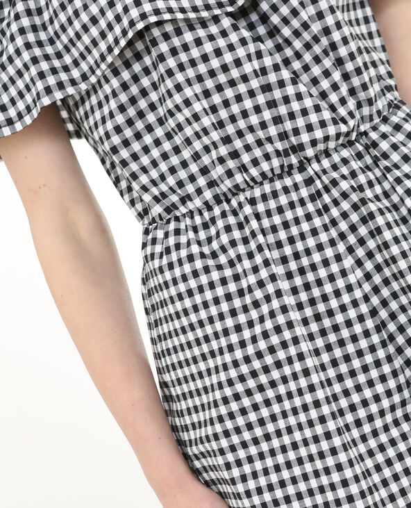 Combi-short à volants noir - Pimkie