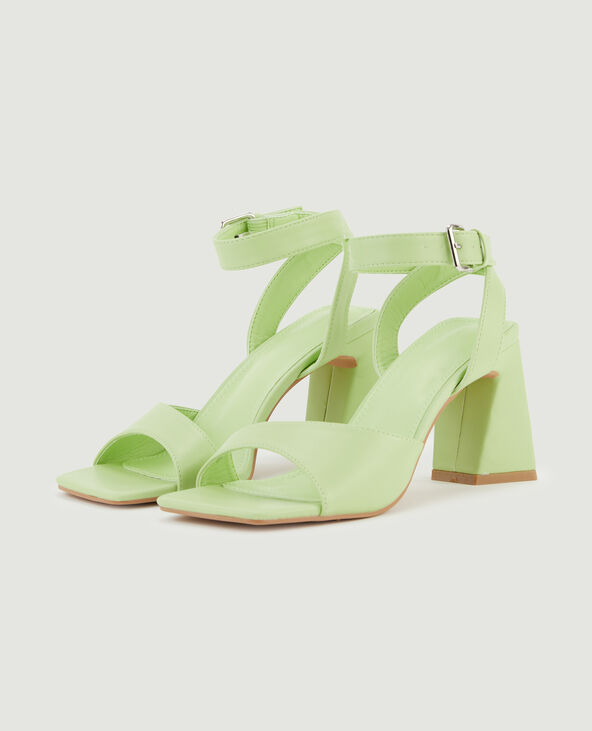 Sandales à talon vert anis - Pimkie