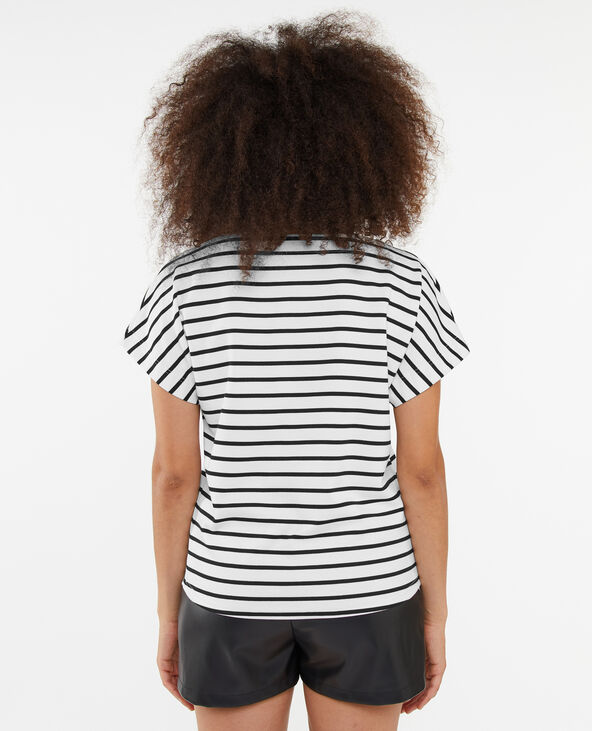 T-shirt ample rayé avec grandes emmanchures blanc - Pimkie