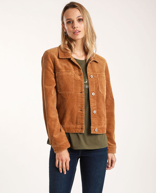 Veste en velours côtelé camel - Pimkie