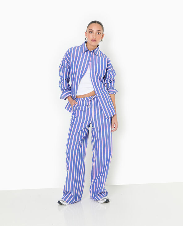 Pantalon rayé esprit pyjama d'homme bleu - Pimkie
