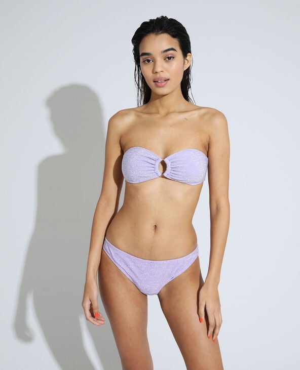 Haut de maillot de bain bandeau pailleté lilas - Pimkie