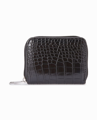 Porte-monnaie effet croco noir - Pimkie