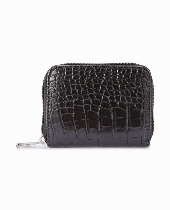 Porte-monnaie effet croco noir - Pimkie