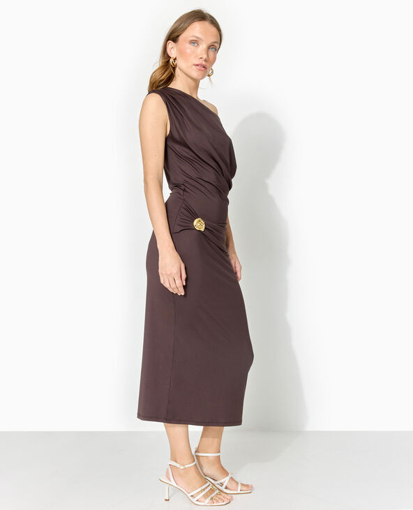 Robe longue avec ceinture bijou marron - Pimkie