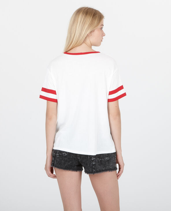 T-shirt à message bicolore blanc - Pimkie