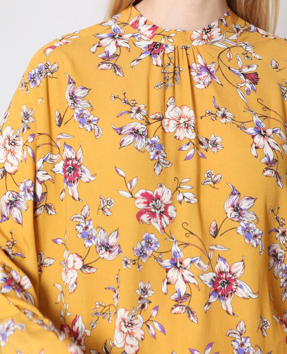 Blouse à fleurs jaune ocre - Pimkie