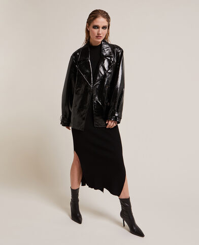 Trench court en vinyle noir - Pimkie