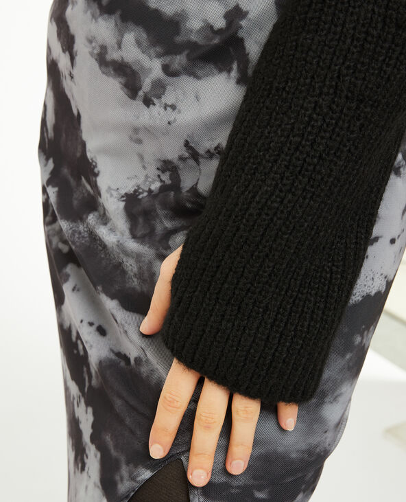 Pull chauffe-épaules en grosse maille noir - Pimkie