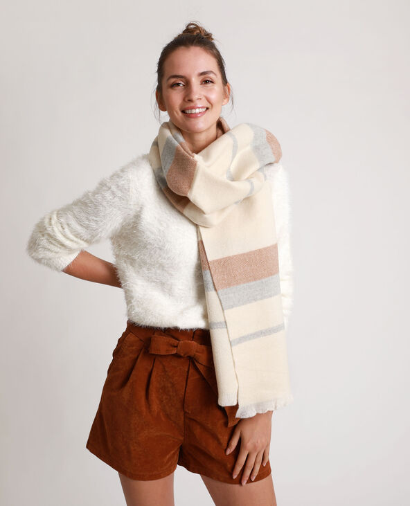 Echarpe à bandes beige - Pimkie