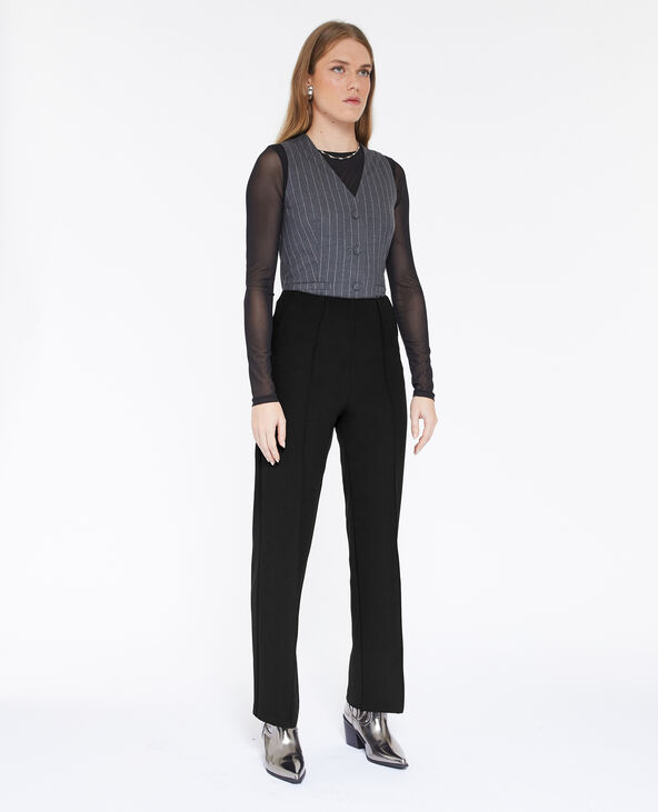 Pantalon droit avec coutures pincées noir - Pimkie