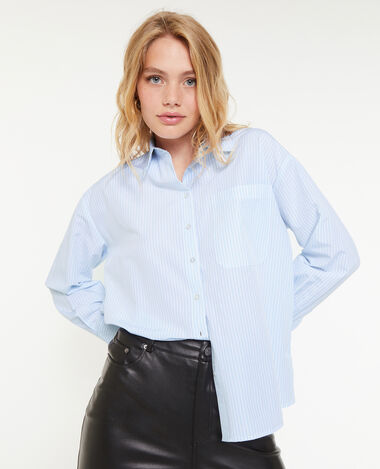 Chemise manches longues rayée bleu - Pimkie