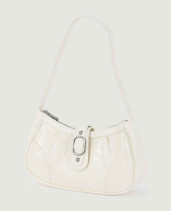 Sac baguette effet croco verni blanc - Pimkie