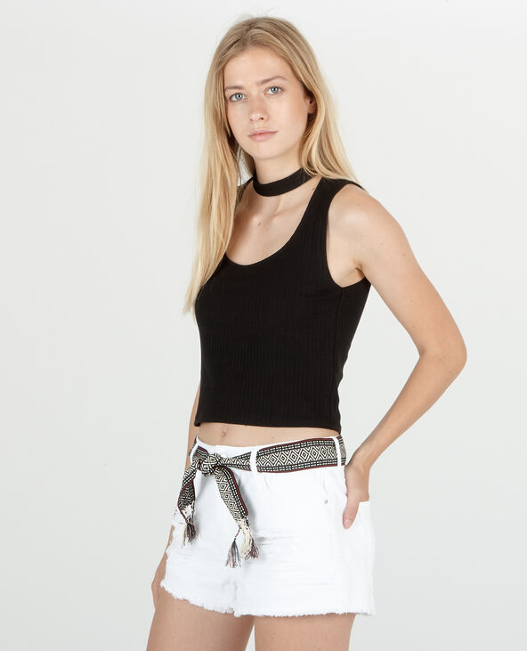 Cropped top choker noir - Pimkie