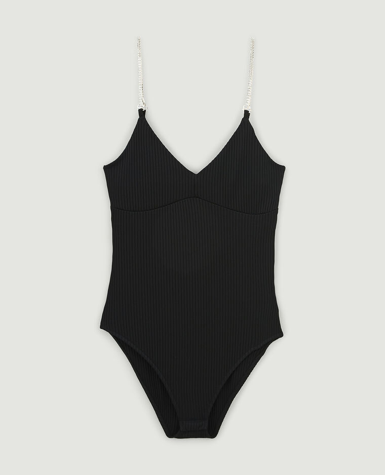 Body avec bretelles strass noir - Pimkie