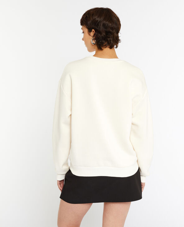 Sweat col rond imprimé écru - Pimkie