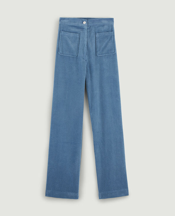 Pantalon velours grosses côtes bleu clair - Pimkie