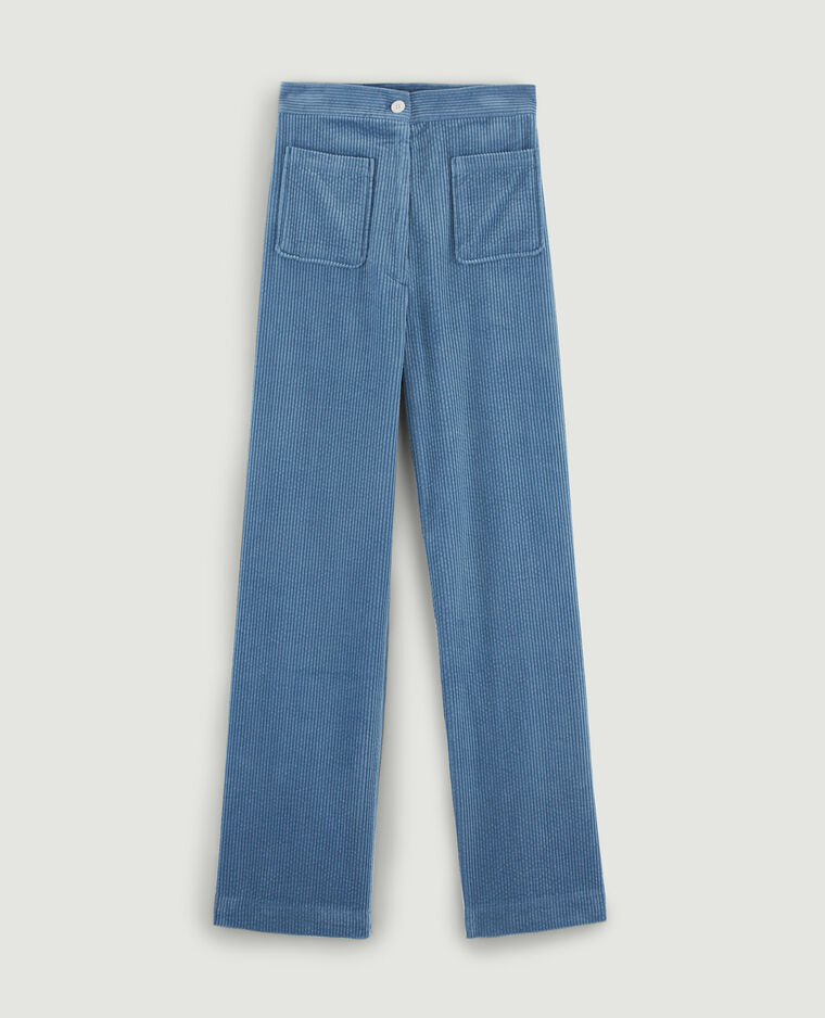 Pantalon velours grosses côtes bleu clair - Pimkie