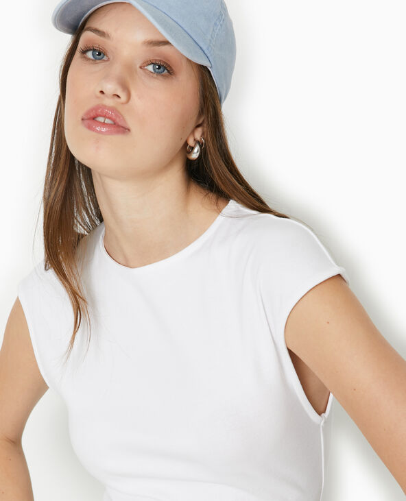 Robe courte sans manches avec fronces côtés blanc - Pimkie