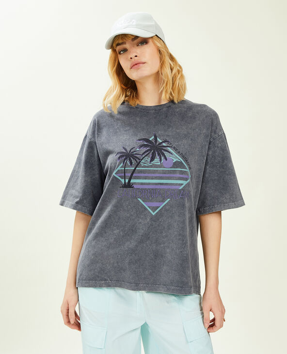 T-shirt oversize avec imprimé bleu clair - Pimkie