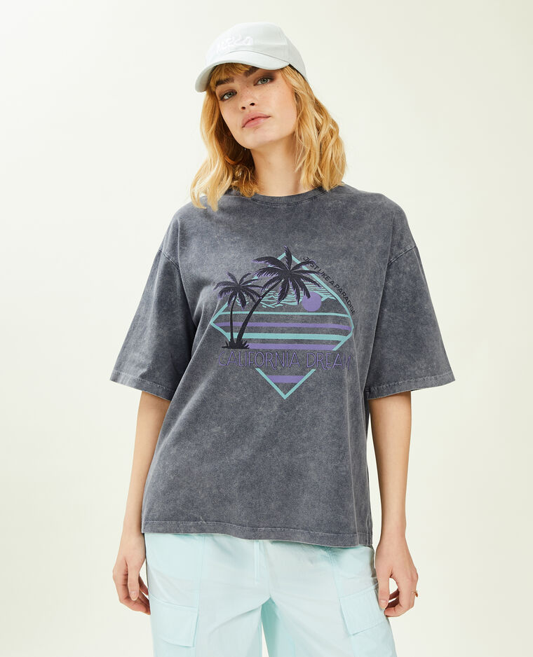 T-shirt oversize avec imprimé bleu clair - Pimkie