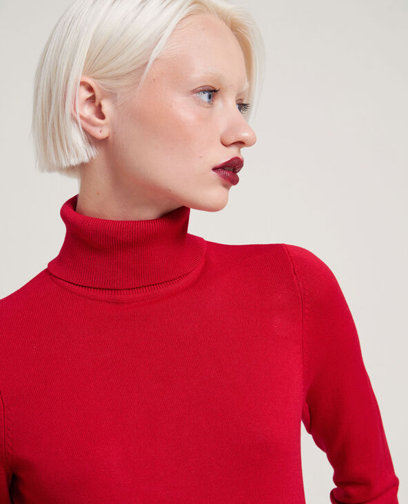 Pull à col roulé rouge - Pimkie
