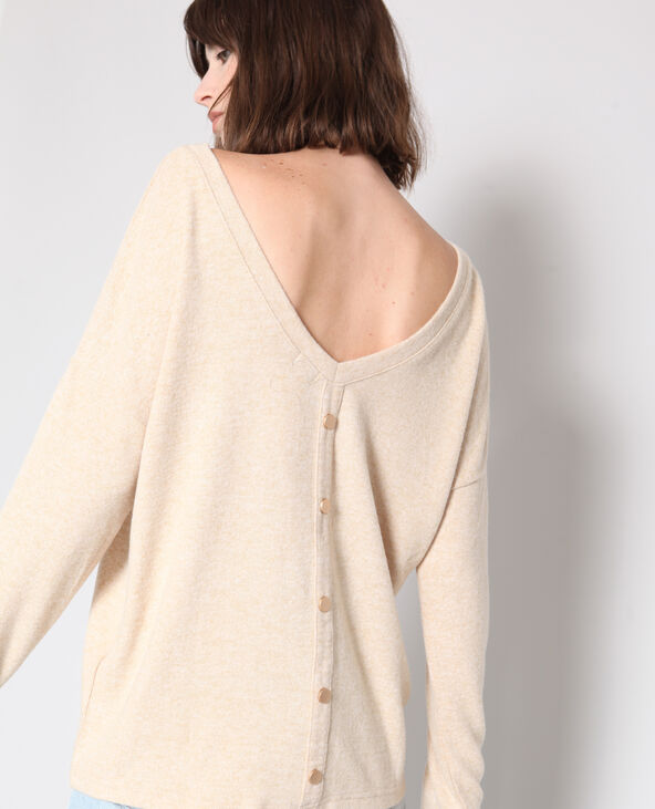 Pull à col V beige - Pimkie
