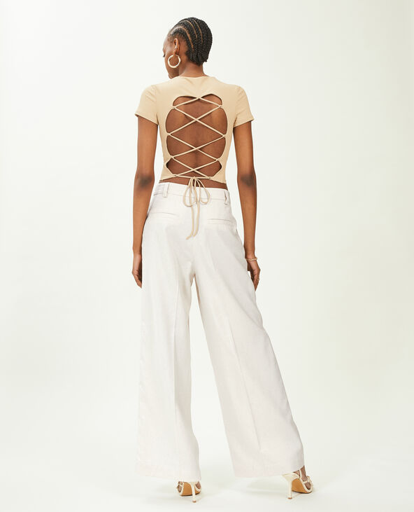 Pantalon large et droit écru - Pimkie