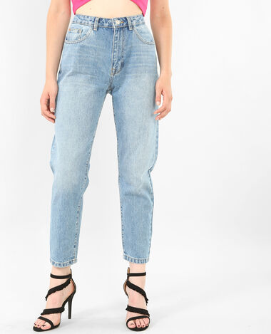Jean mum taille haute bleu foncé - Pimkie