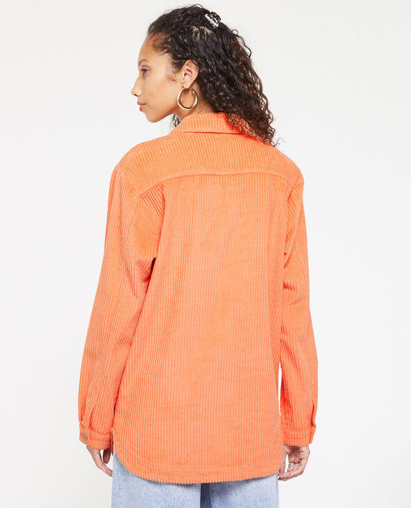 Surchemise en velours grosses côtes orange - Pimkie